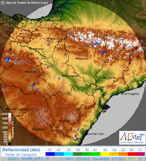 Imagen de radar de Zaragoza