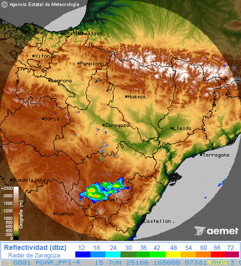 Imagen de radar de Zaragoza