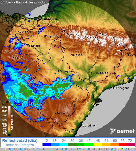 Imagen de radar de Zaragoza