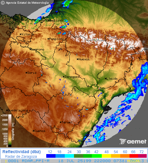 Imagen de radar de Zaragoza