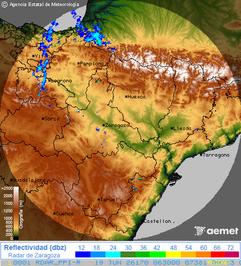 Imagen de radar de Zaragoza