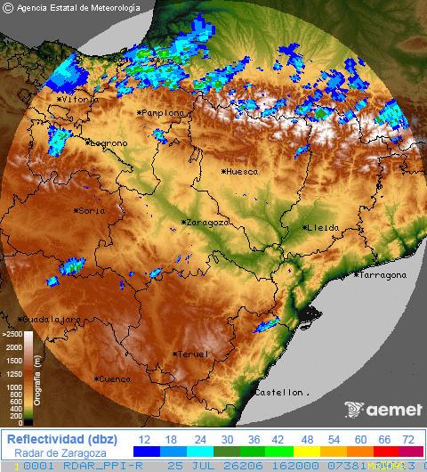 Imagen de radar de Zaragoza