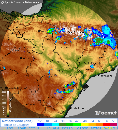 Imagen de radar de Zaragoza