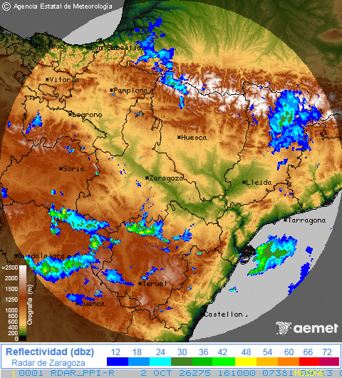 Imagen de radar de Zaragoza