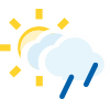 Cloudy periods with light rain