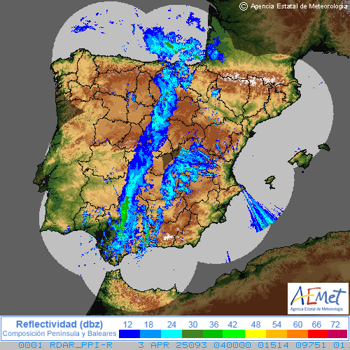 Radar. Composición Península y Baleares