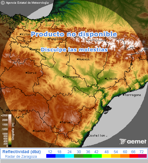 Imatge de radar de Zaragoza:&nbsp;dilluns, 20 maig  2013 17:00