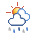 Icono de intervalos nubosos con lluvia