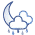 Icono de intervalos nubosos con lluvia noche