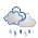 Icono de muy nuboso con lluvia