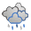 Icono de cubierto con lluvia