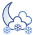 Icono de intervalos nubosos con nieve noche