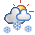 Icono de nuboso con nieve