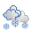 Icono de muy nuboso con nieve