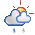 Icono de nuboso con lluvia escasa