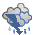Icono de cubierto con tormenta