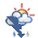 Icono de nuboso con tormenta y lluvia escasa