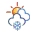 Icono de intervalos nubosos con nieve escasa