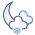 Icono de intervalos nubosos con nieve escasa noche