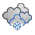 Icono de cubierto con nieve escasa