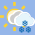 Icono de nuboso con nieve