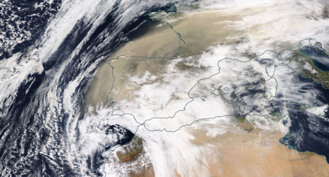 Imagen del 15 de marzo tomada por el sensor MODIS del satélite Aqua