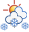 Icono de intervalos nubosos con nieve