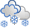 Icono de muy nuboso con nieve