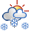 Icono de nuboso con nieve