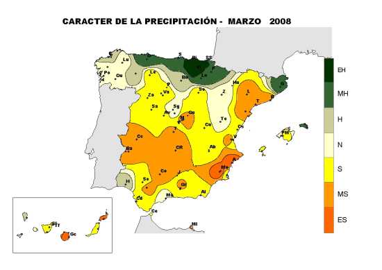 Precipitación marzo 2008