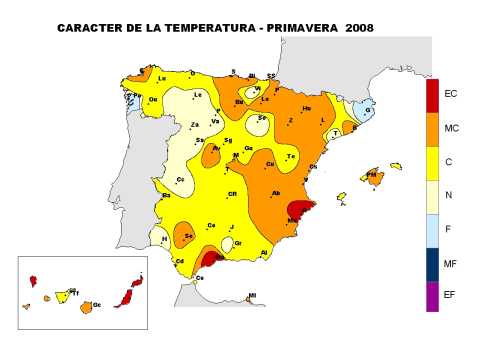 Carácter térmico de la primavera