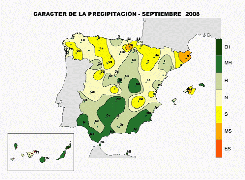 Precipitación septiembre 2008