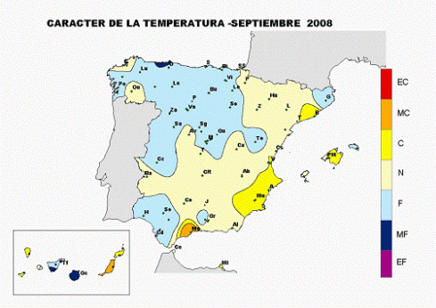 Temperatura septiembre 2008