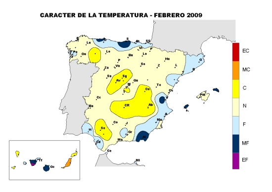 Temperatura febrero 2009