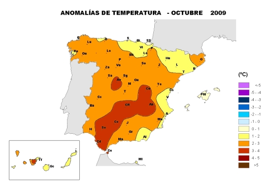 Temperatura octubre 2009