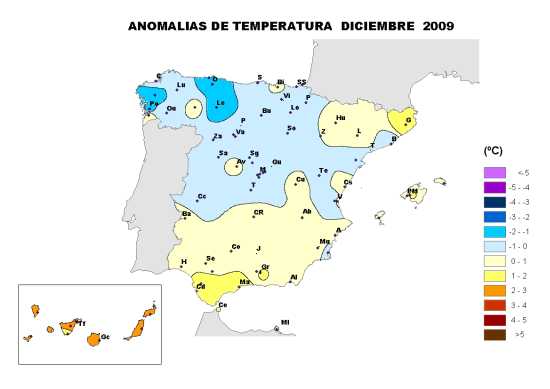 Temperatura diciembre 2009