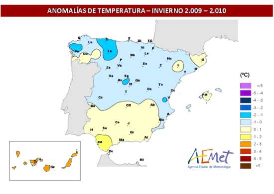 Temperatura invierno 2009-2010