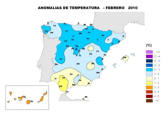 Temperaturas febrero 2010