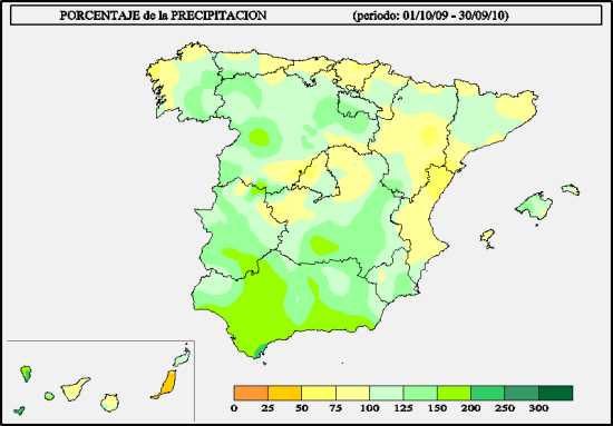 Precipitación año hidrológico 2009-2010