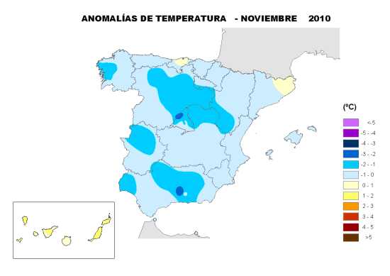 Temperatura noviembre 2010