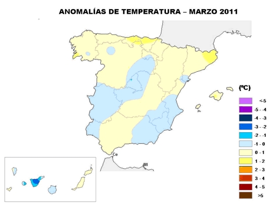 Temperatura marzo 2011