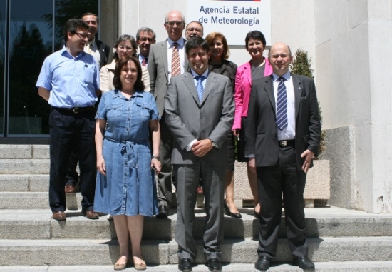 Ratier, a la derecha, con Daniel Cano y directivos de EUMETSAT y AEMET
