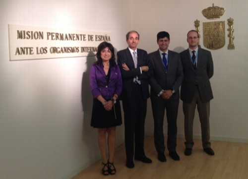 Estrella Gutiérrez, Borja Montesino, segundo embajador, Daniel Cano y Xavier Bellmont, consejero