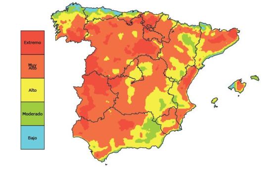 índice meteorológico de riesgo de incendios