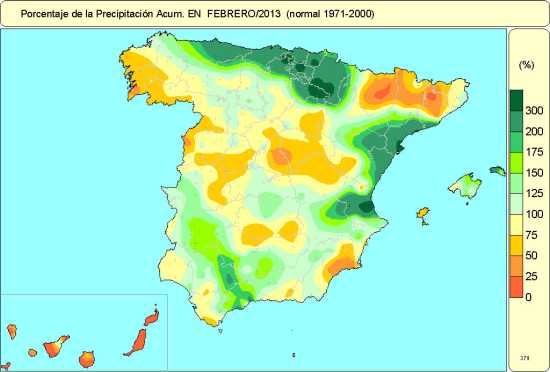 Precipitación febrero 2013