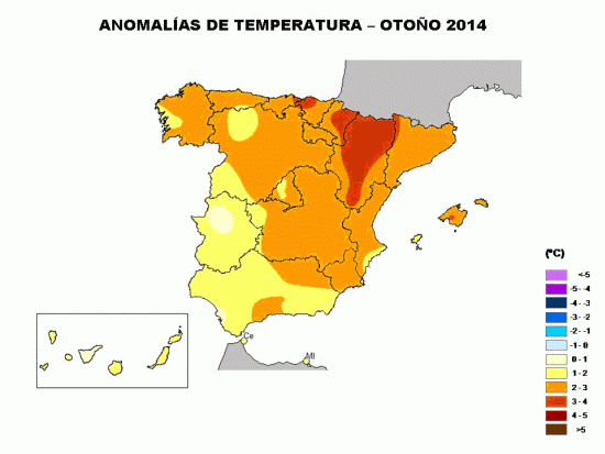 Anomalia de temperaura otoño 2014