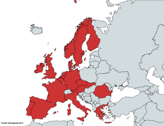 Países que forman parte del consorcio ERA4CS
