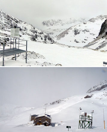 Puntos de observación en los refugios de Góriz y Cap de Llauset, ambos a más de 2.000 metros en el Pirineo aragonés.