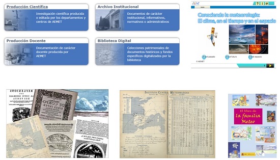 Ejemplos de recursos on-line en abierto de la biblioteca de Aemet