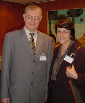 El nuevo presidente de la OMM, Profesor Bedritsky, con la Directora General del INM